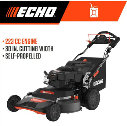 30 in. 223 CC Briggs and Stratton Gas 3-in-1 Dual Twin Blade RWD Self-Propelled Wide Area Lawn Mower with ReadyStart | #0001